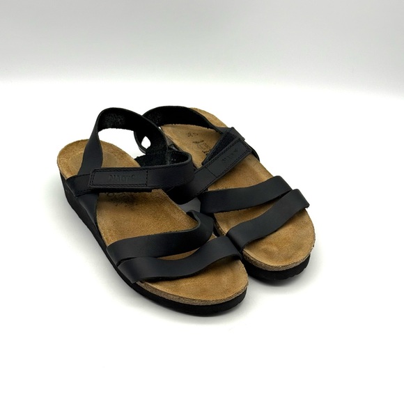 NAOT Kayla Wedge Sandals Strappy Black EU 36 - Picture 13 of 15